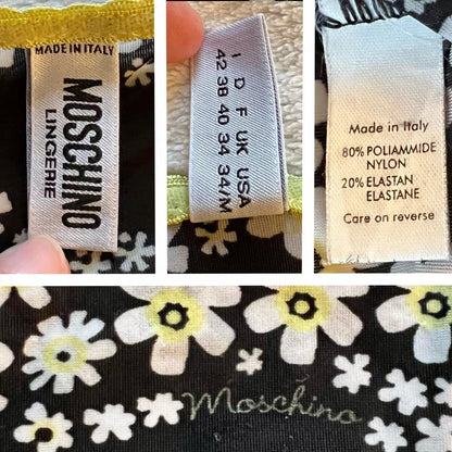 Y2K Moschino Lingerie Mesh Cami Top – Heart & Daisy Print
