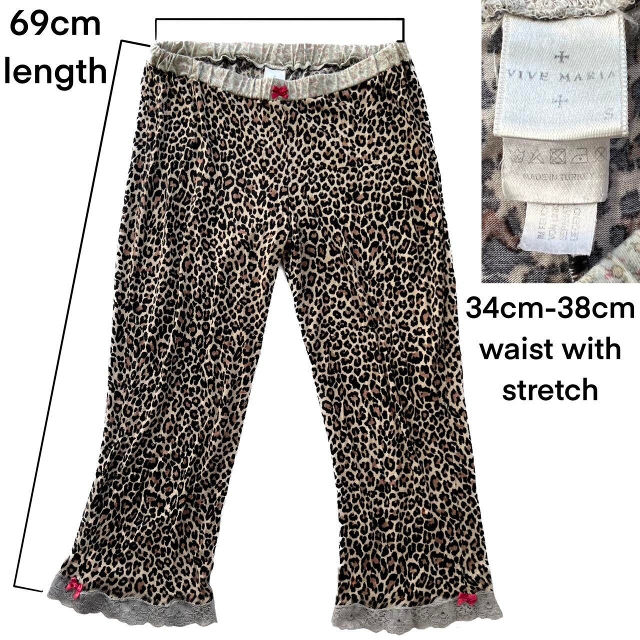 Vive Maria Pajama Set Coquette Two Piece PJ Set Pajama Set Leopard Print & Lace Top and Pants