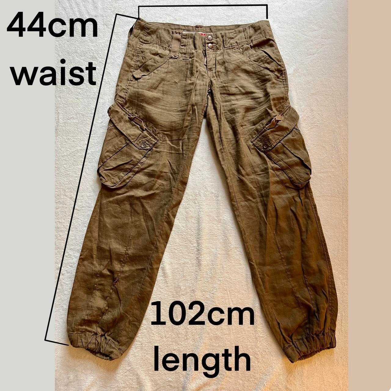 Miss Sixty Cargo Pants Y2K Cyber Techwear Utility Gorpcore Linen Baggy Boyfriend Pants