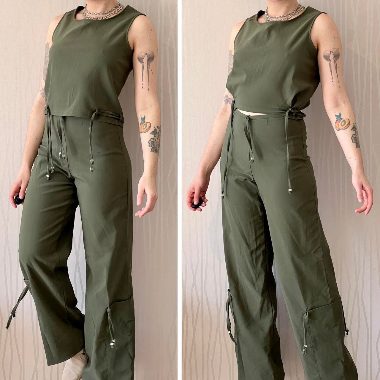 Biche De Bere Top & Pants Set Cyber Techwear Utility Subversive Two Piece Set Pantsuit Matching Set