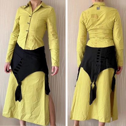 Y2K Biche de Bère 3-Piece Set – Textured Blouse & Layered Skirts