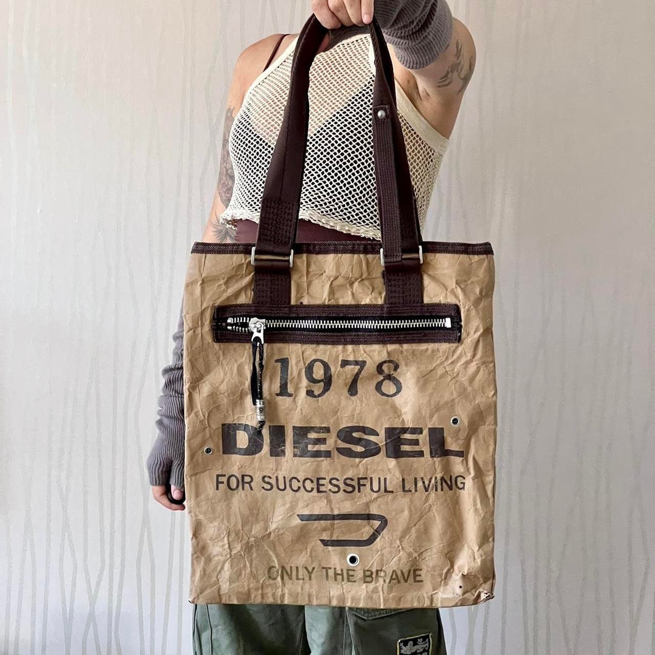 Vintage Diesel Bag Y2K Paper Style Neutral Utility Techwear Tote Bag