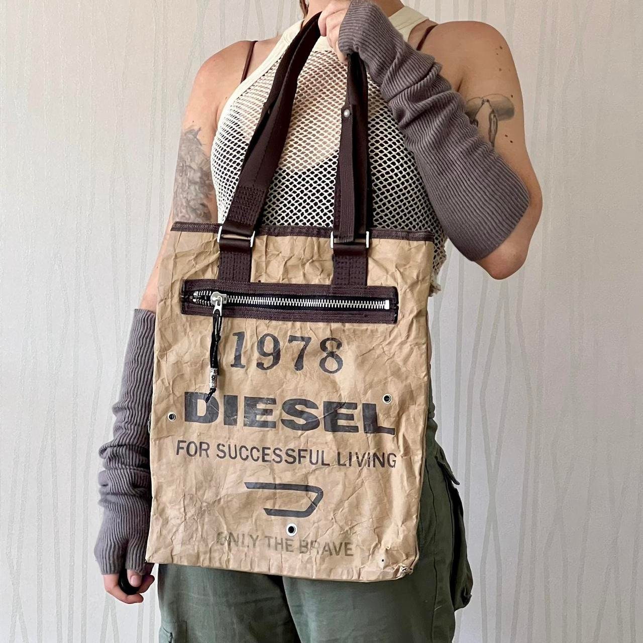 Vintage Diesel Bag Y2K Paper Style Neutral Utility Techwear Tote Bag