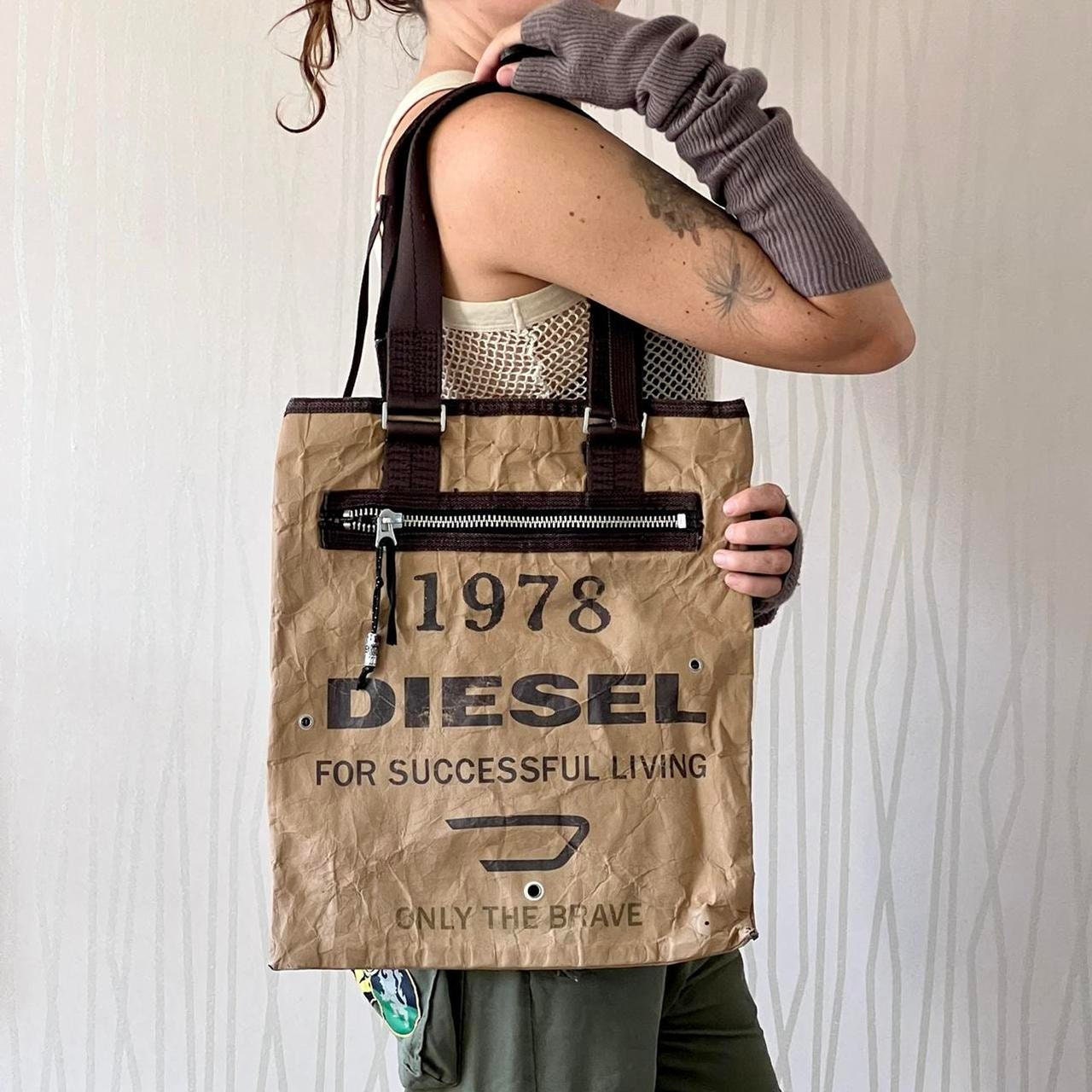 Vintage Diesel Bag Y2K Paper Style Neutral Utility Techwear Tote Bag