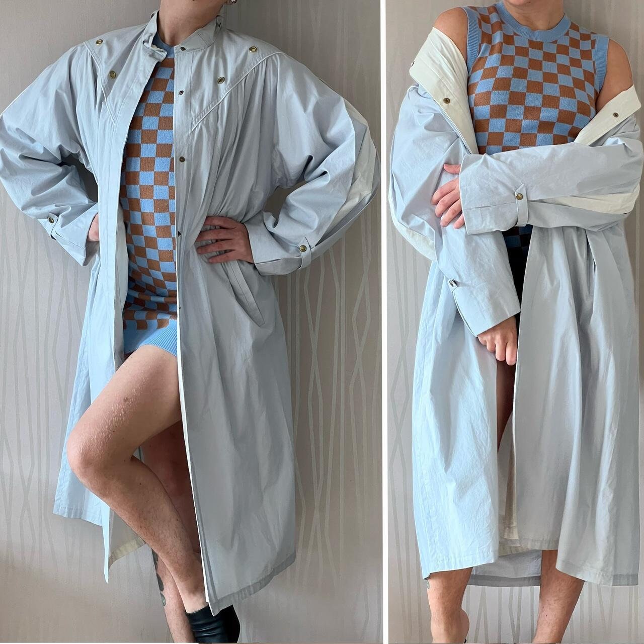 80’s Vintage Pastel Cyber Subversive Trenchcoat