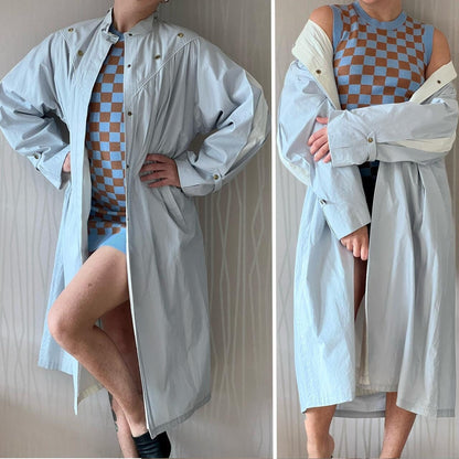 Late 80s / Early 90s Time Collection Pastel Trench Coat – Structured Cotton