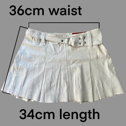 Y2K Miss Sixty Pleated Mini Skirt with Hardware Belt
