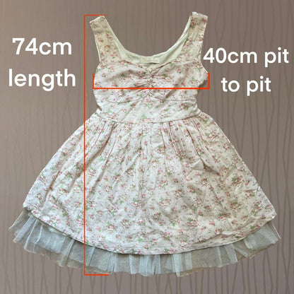 Y2K Beberose Floral Babydoll Mini Dress – Layered Tulle