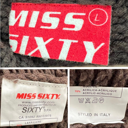 Y2K Miss Sixty Shag Knit Maxi Cardigan – Afghan Style Duster