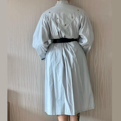 Late 80s / Early 90s Time Collection Pastel Trench Coat – Structured Cotton