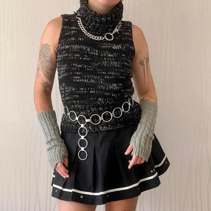 90s French-Made Wool Blend Turtleneck Sweater Vest