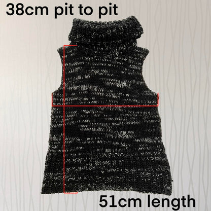 90s French-Made Wool Blend Turtleneck Sweater Vest