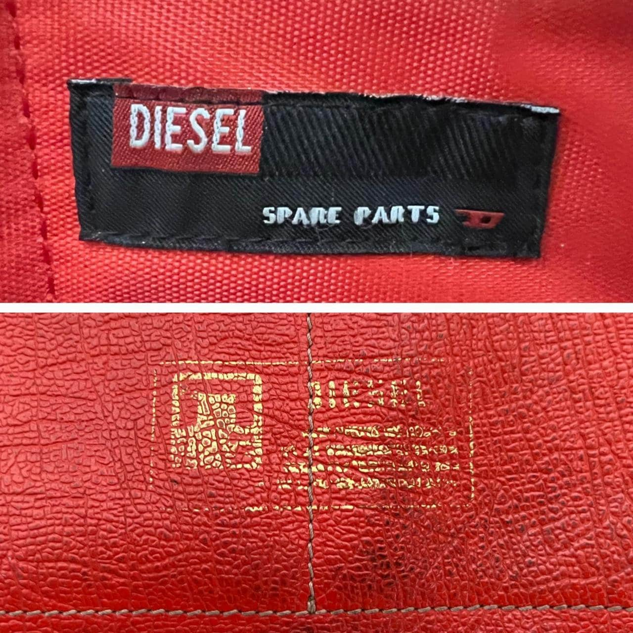 Rare Archive 90's Y2K Leather Diesel Red Baguette Shoulder Bag