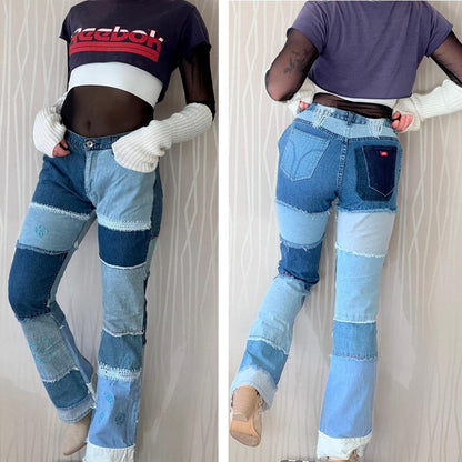 Y2K Miss Sixty Patchwork Crochet Flare Jeans – Altered
