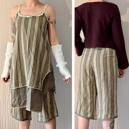 Y2K Enjoy Two-Piece Set – Asymmetrical Tunic &amp; Capri Pants