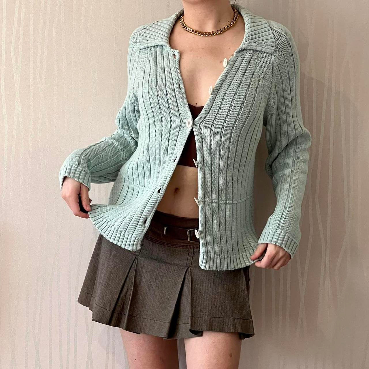 Y2K Coquette Pastel Light Academia Button Up Knit Cardigan