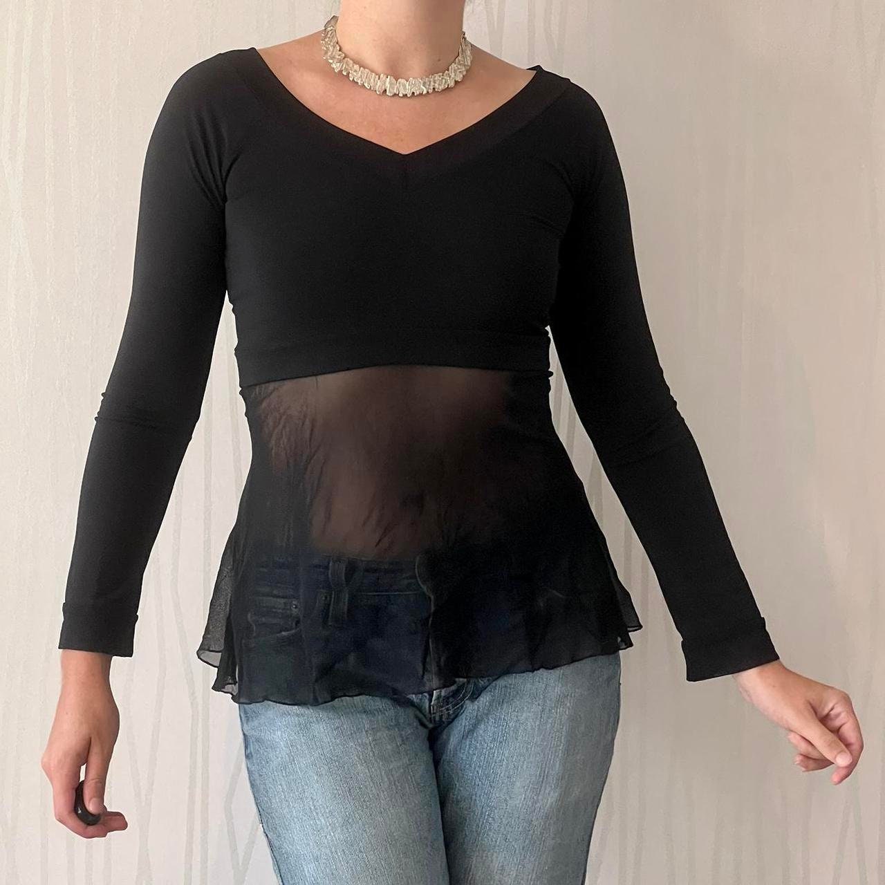 90’s Whimsigoth Bi-Material Archive Subversive Basic Mesh Top