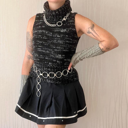 90s French-Made Wool Blend Turtleneck Sweater Vest