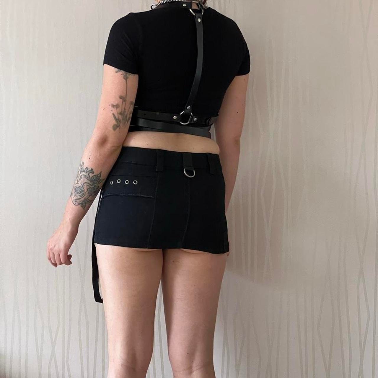 90s Lip Service Cyber Goth Rave Bondage Emo Micro Mini Skirt