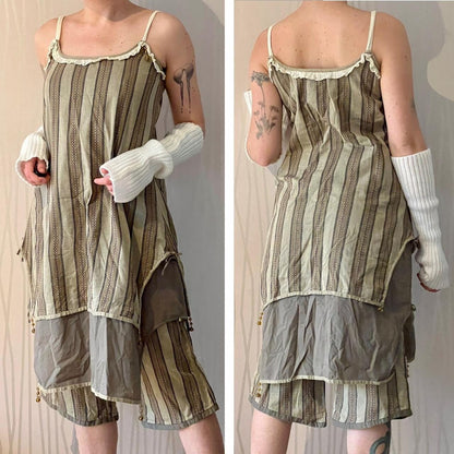 Y2K Enjoy Two-Piece Set – Asymmetrical Tunic &amp; Capri Pants