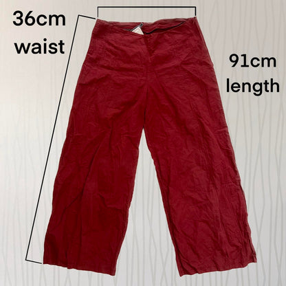 Y2K Sarah Pacini Wide Leg Cropped Trousers – Metallic Weave