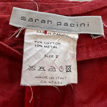 Y2K Sarah Pacini Wide Leg Cropped Trousers – Metallic Weave