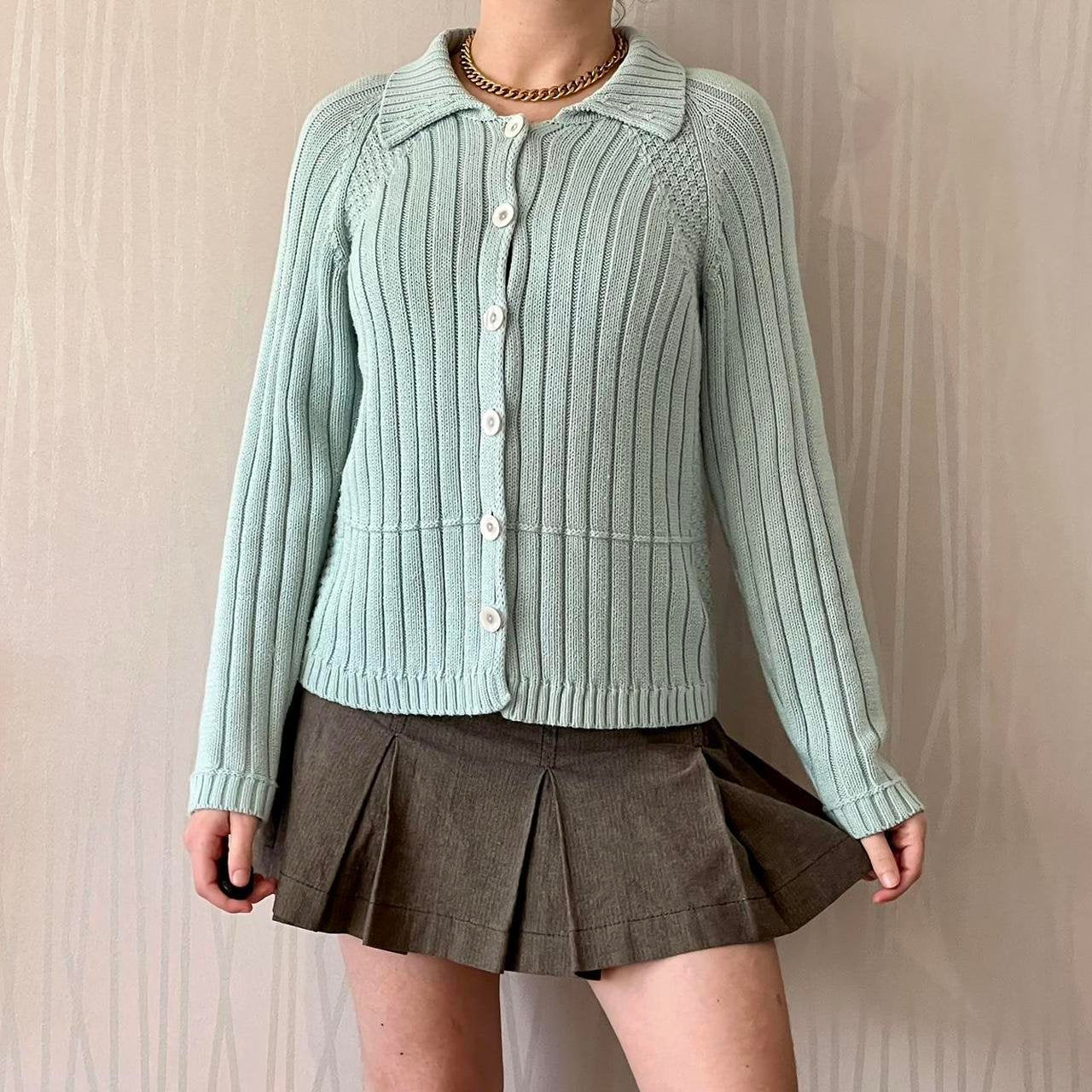 Y2K Coquette Pastel Light Academia Button Up Knit Cardigan