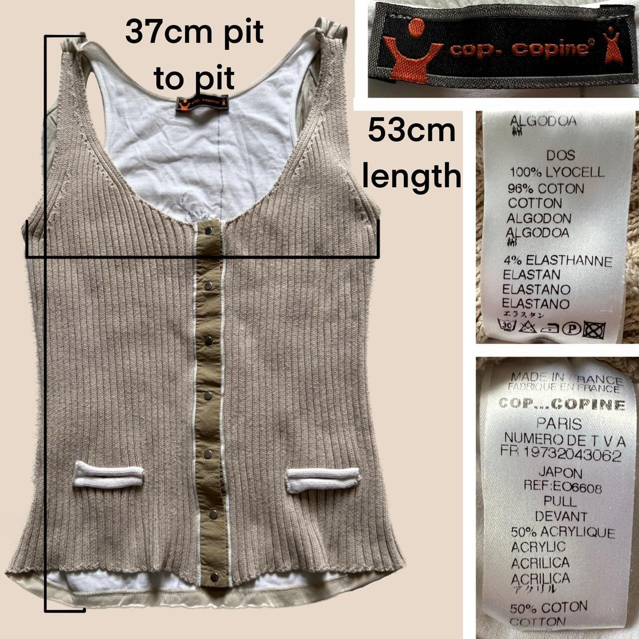 Cop Copine Knit Vest Top Y2K Coquette Layered Knit Snap Up Vest Top