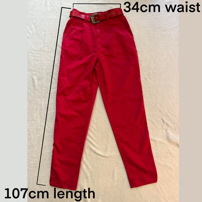 Late 80s / Early 90s Saint Honoré High-Waisted Cigarette Pants & Belt Set