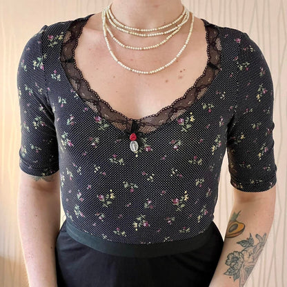 Y2K Vive Maria A-Line Dress – Lace Sweetheart Neckline