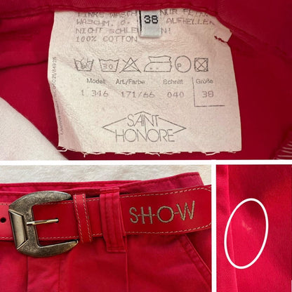 Late 80s / Early 90s Saint Honoré High-Waisted Cigarette Pants & Belt Set