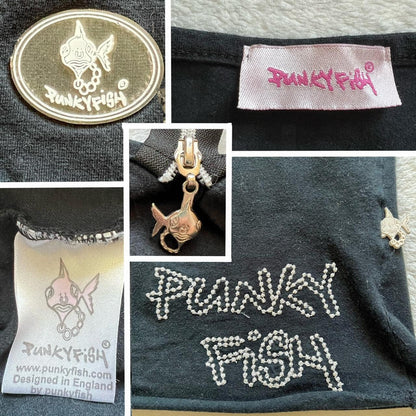 Y2K Punkyfish Asymmetrical Zip Top – Embroidered Detail