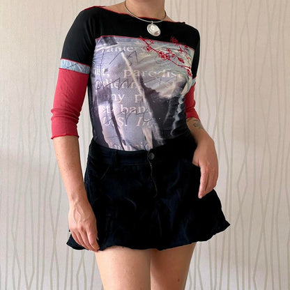Y2K Miss Sixty Corduroy Balloon Mini Skirt – Cargo Detail