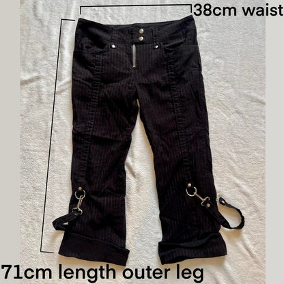 Late 90s / Y2K Lip Service Bondage Capri Pants – Pinstripe Utility