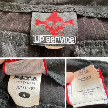 Late 90s / Y2K Lip Service Bondage Capri Pants – Pinstripe Utility