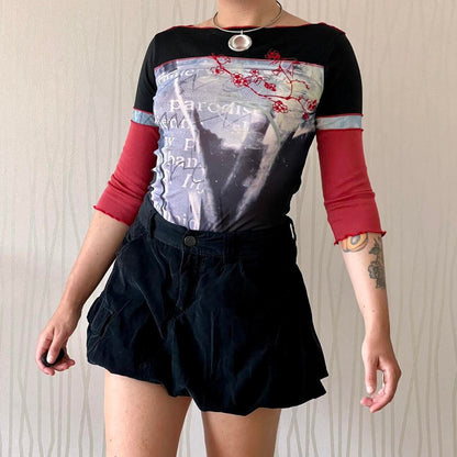 Y2K Miss Sixty Corduroy Balloon Mini Skirt – Cargo Detail