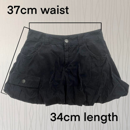 Y2K Miss Sixty Corduroy Balloon Mini Skirt – Cargo Detail