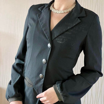 Y2K Cop Copine Asymmetrical Jacket – Deconstructed Utility Blazer