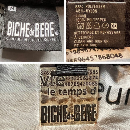 Late 90s / Y2K Biche de Bère Bi-Material Printed Puffer Coat – Detachable Hood