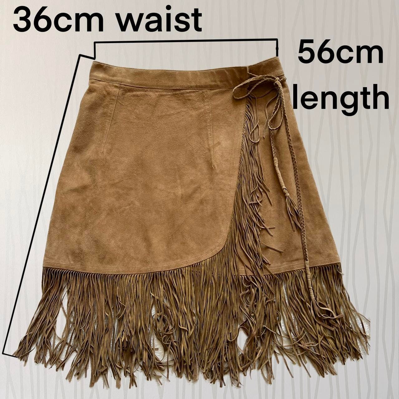 Vintage Leather Wrap Skirt 70's Jose Louis Western Suede Fringe Wrap Skirt Made in USA