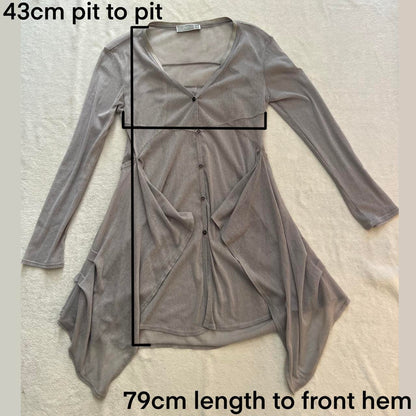 Y2K Deca De Vous à Nous Sheer Knit Mini Dress – Asymmetrical Layered
