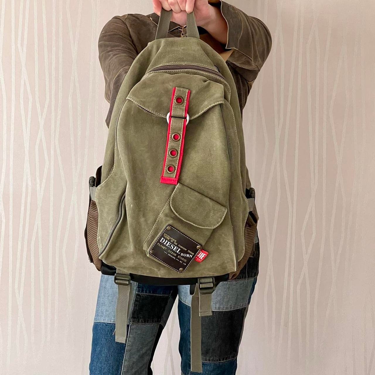 Vintage Diesel Bag Cargo Backpack Utility Techwear Canvas Backpack School Bag Work Bag Tactical Military Bag