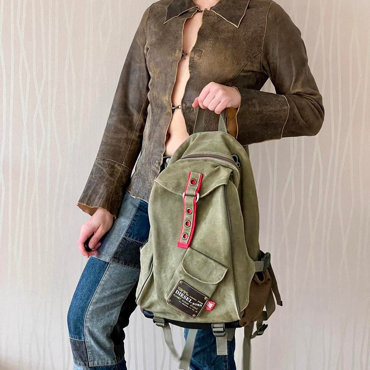 Vintage Diesel Bag Cargo Backpack Utility Techwear Canvas Backpack School Bag Work Bag Tactical Military Bag