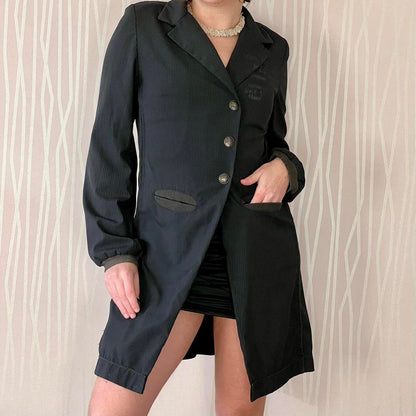 Y2K Cop Copine Asymmetrical Jacket – Deconstructed Utility Blazer