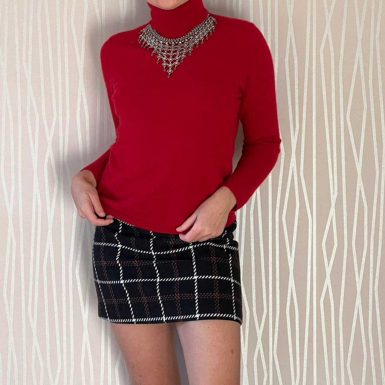 Cashmere Turtleneck Sweater Y2K Bloomingdale's Red 100% Cashmere Longsleeved Preppy Academia Sweater