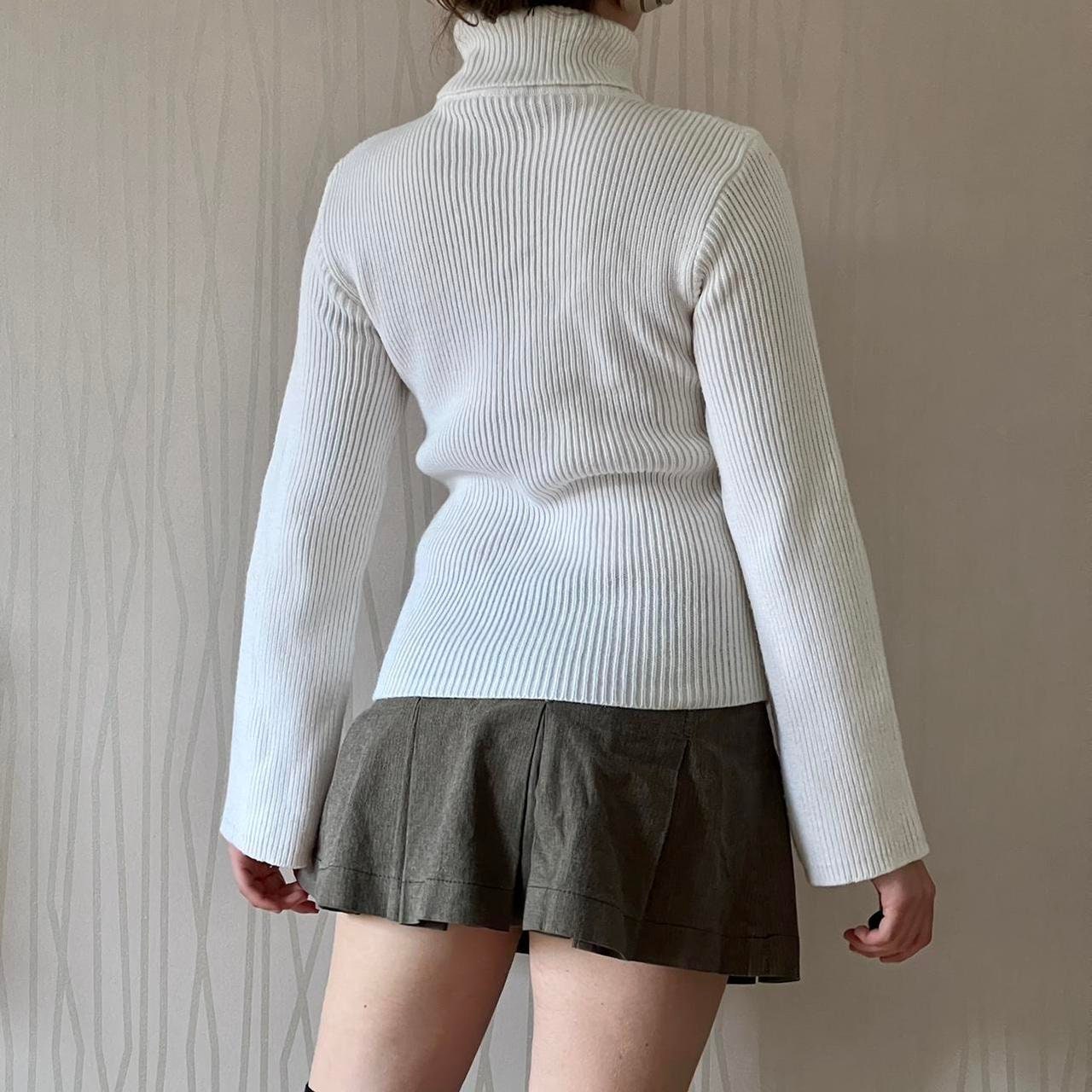 Knit Turtleneck Sweater Minimal Coquette Y2K Subversive Basic Handkerchief Hem Flare Sleeve Chunky Knit Top