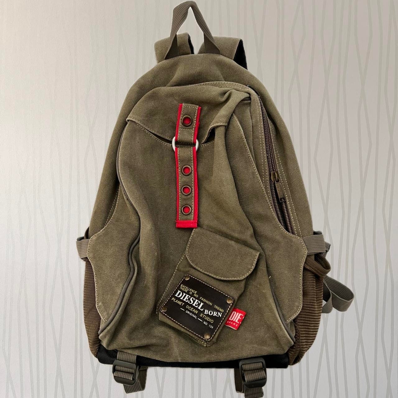 Vintage Diesel Bag Cargo Backpack Utility Techwear Canvas Backpack School Bag Work Bag Tactical Military Bag