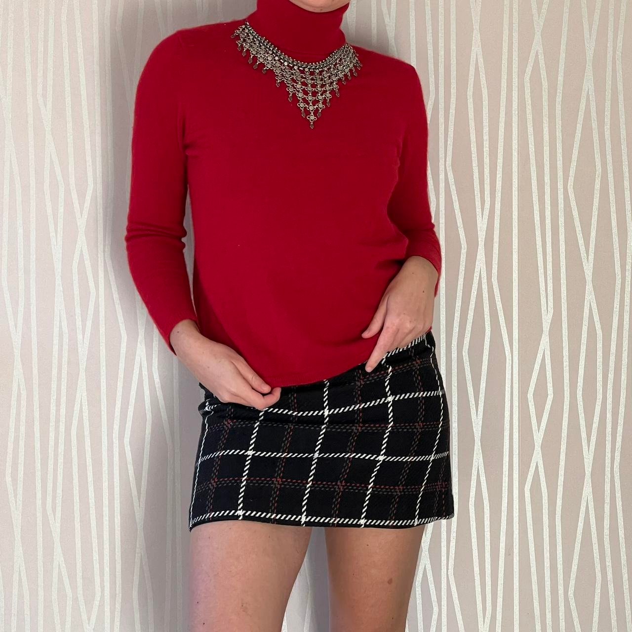 Cashmere Turtleneck Sweater Y2K Bloomingdale's Red 100% Cashmere Longsleeved Preppy Academia Sweater