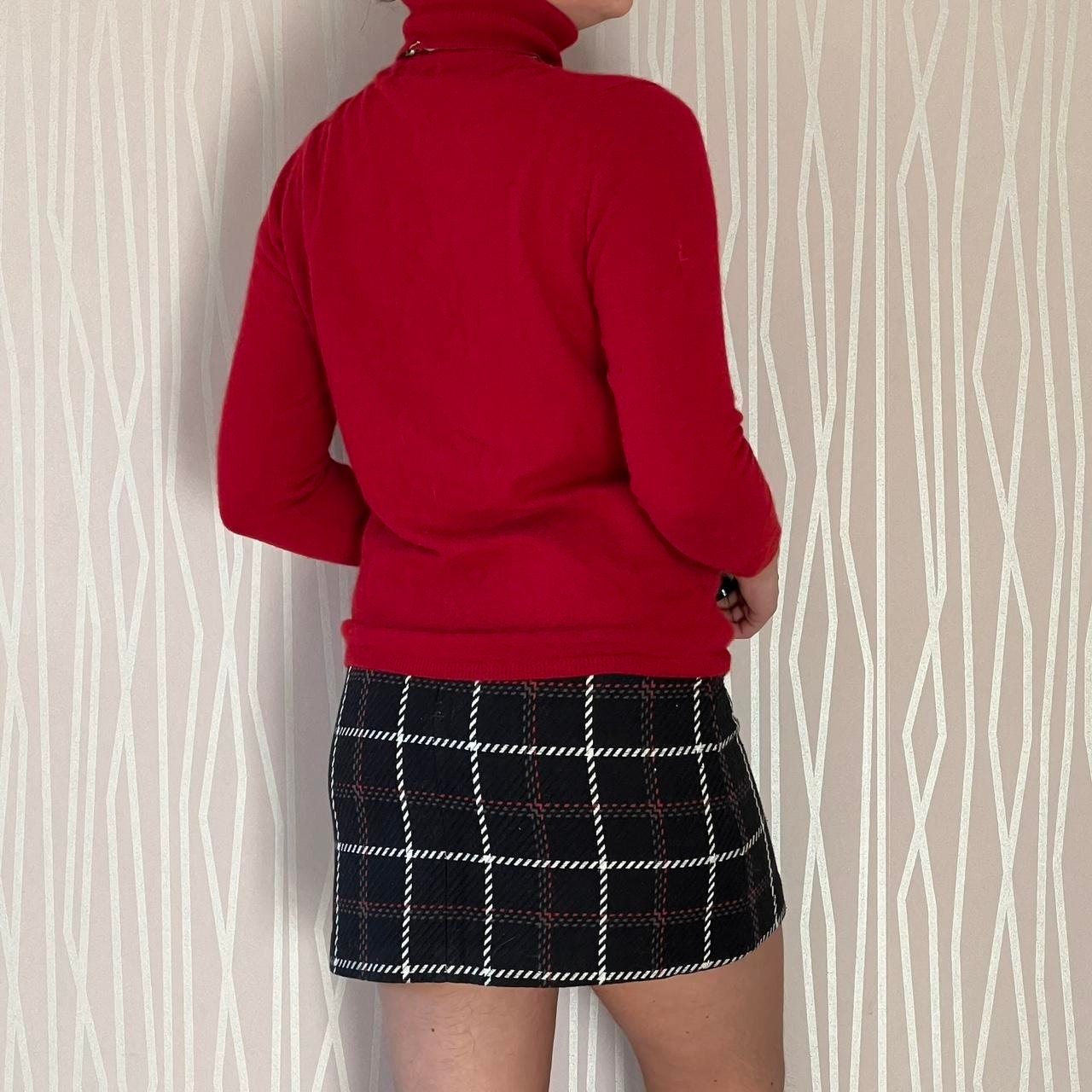 Cashmere Turtleneck Sweater Y2K Bloomingdale's Red 100% Cashmere Longsleeved Preppy Academia Sweater