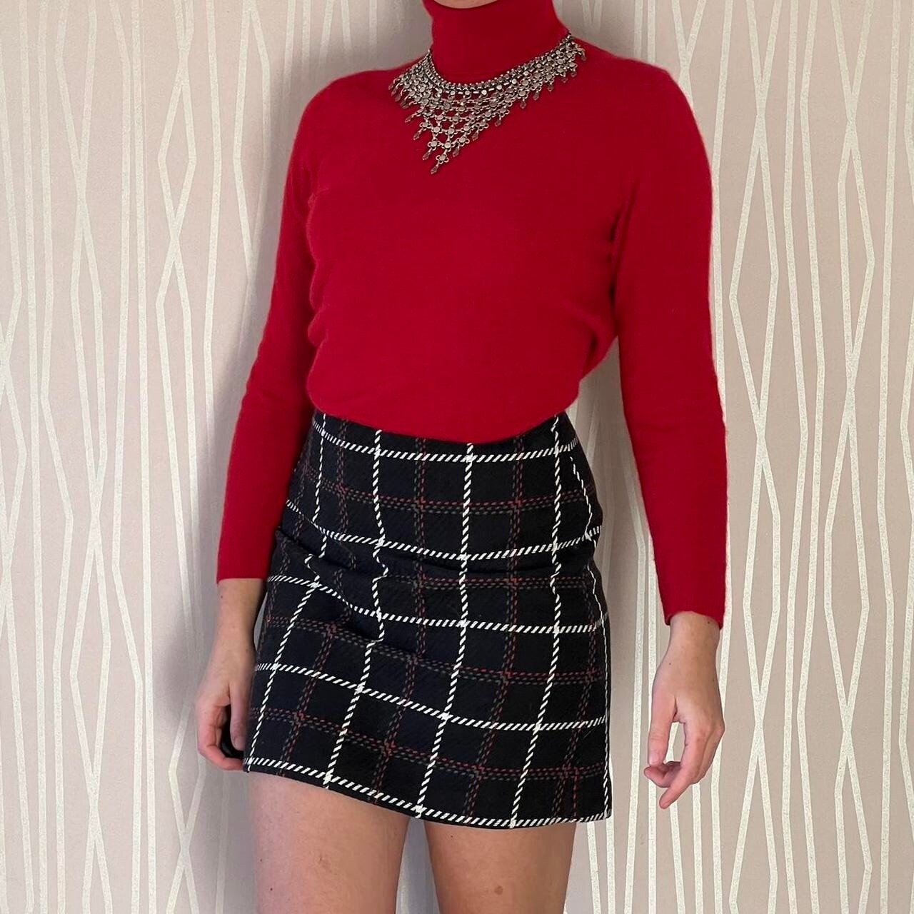 Cashmere Turtleneck Sweater Y2K Bloomingdale's Red 100% Cashmere Longsleeved Preppy Academia Sweater